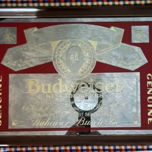 Vintage Budweiser Beer Advertising Mirror
